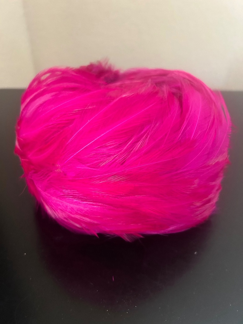 Hot Pink Feather Hat. USA Label with # 341520 .Vintage.
